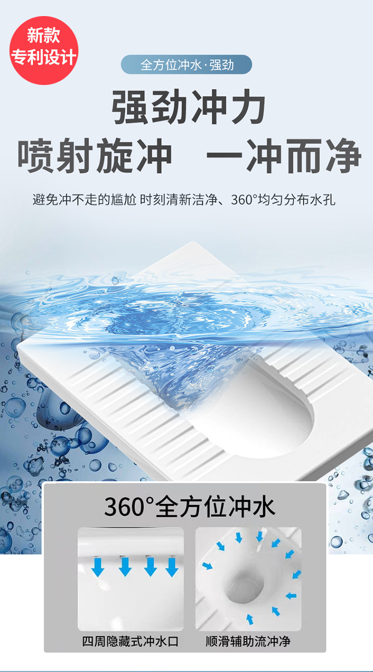 工程陶瓷蹲便器卫生间蹲坑式厕所大便器冲水箱整套装便盆便池